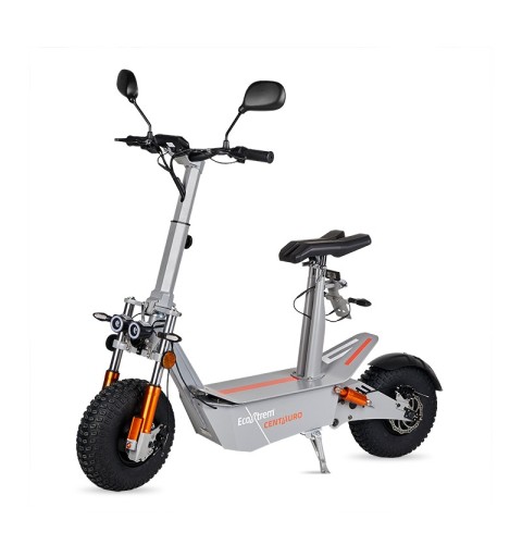 Patinete eléctrico Centauro matriculable gris con asiento y pantalla LCD XXL