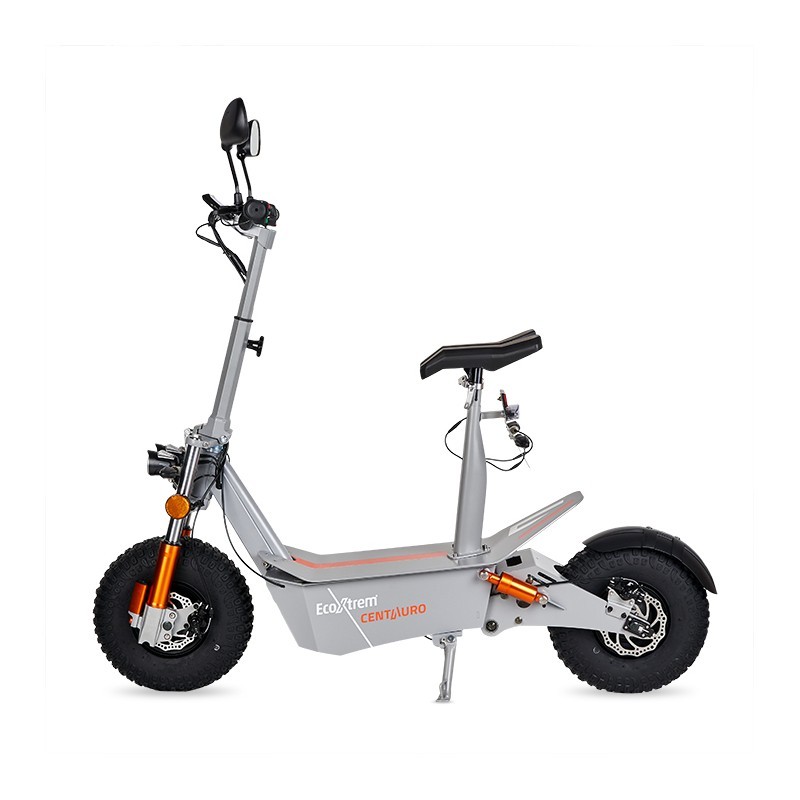 Patinete eléctrico Centauro matriculable gris con asiento y pantalla LCD XXL