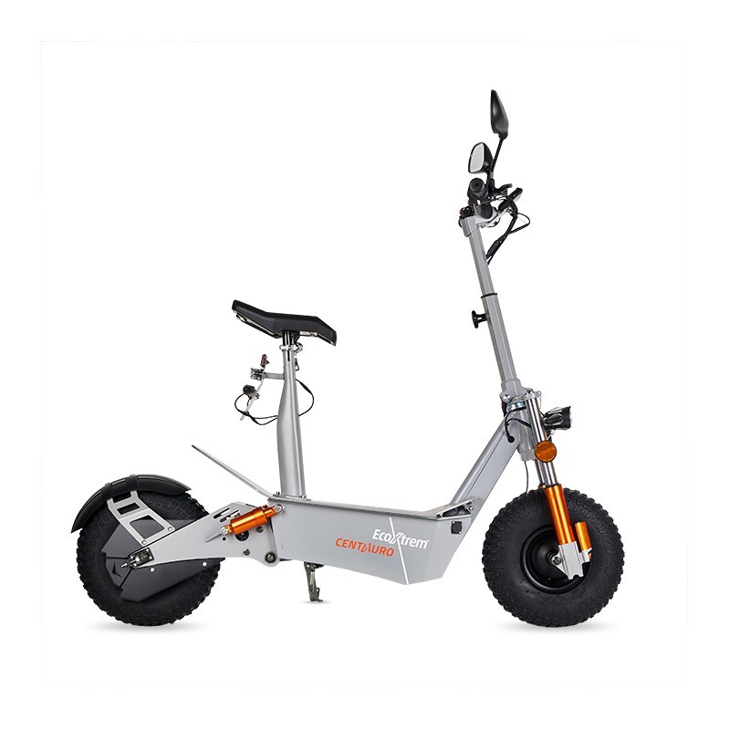 Patinete eléctrico Centauro matriculable gris con asiento y pantalla LCD XXL
