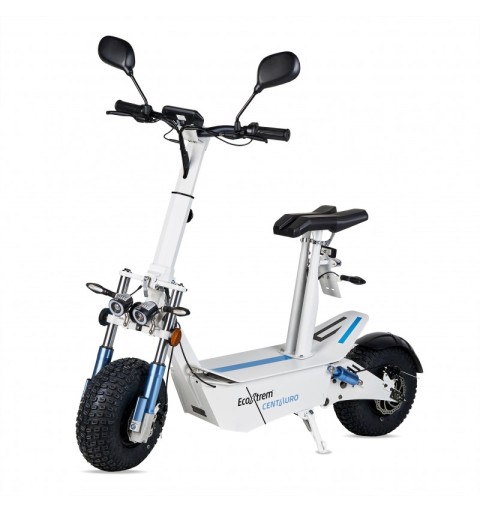 Trottinette électrique homologuée Centauro avec siège et écran LCD XXL – Coloris blanc