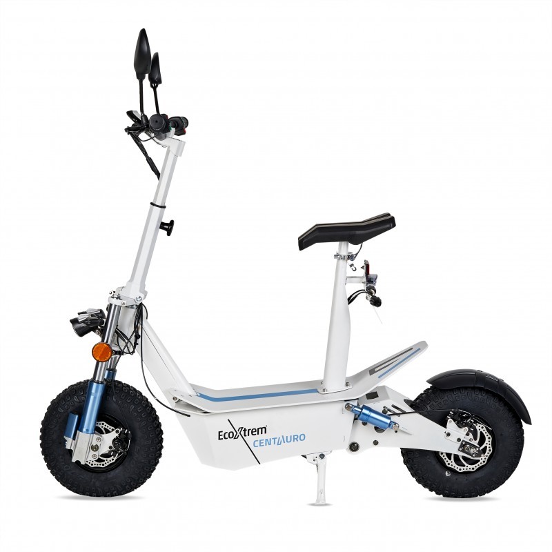 Trottinette électrique homologuée Centauro avec siège et écran LCD XXL – Coloris blanc