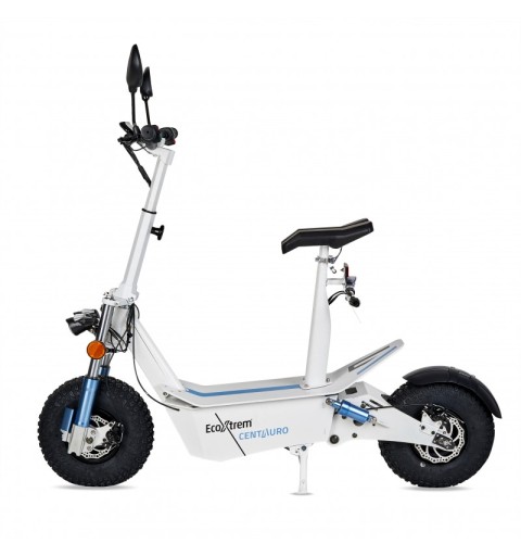 Trottinette électrique homologuée Centauro avec siège et écran LCD XXL – Coloris blanc
