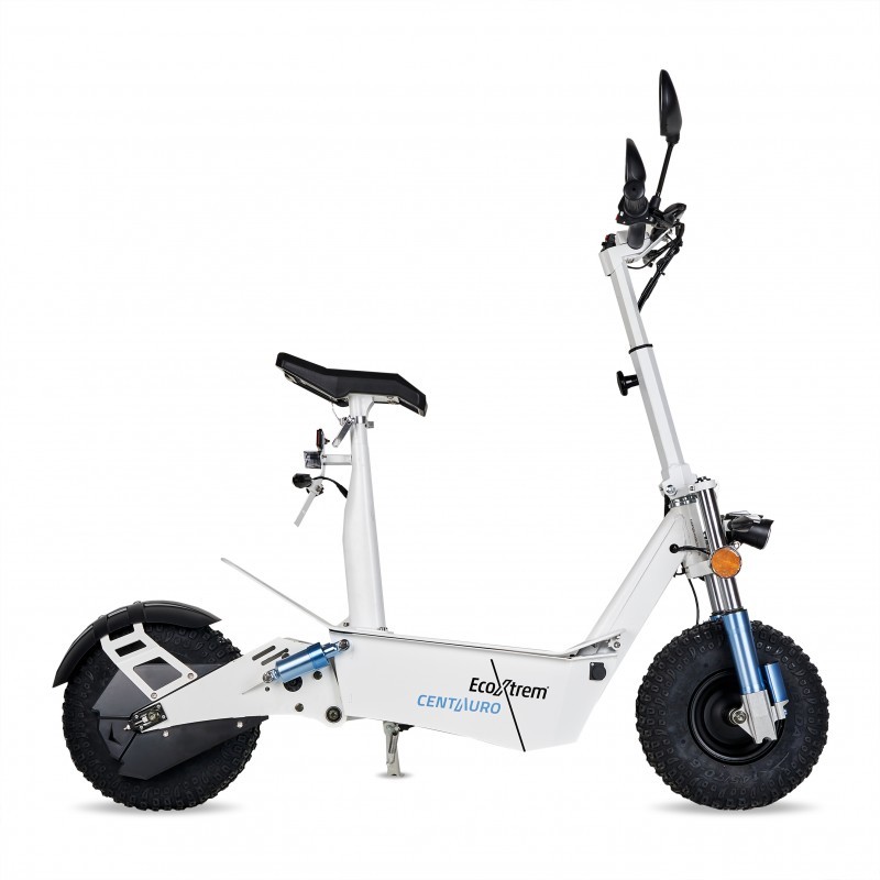 Patinete eléctrico Centauro matriculable con asiento y pantalla LCD XXL Blanco