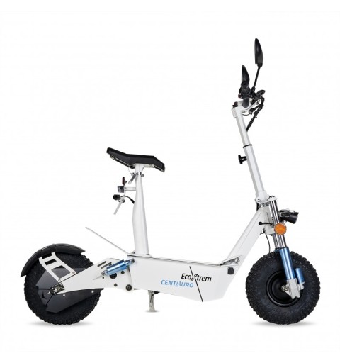 Trottinette électrique homologuée Centauro avec siège et écran LCD XXL – Coloris blanc