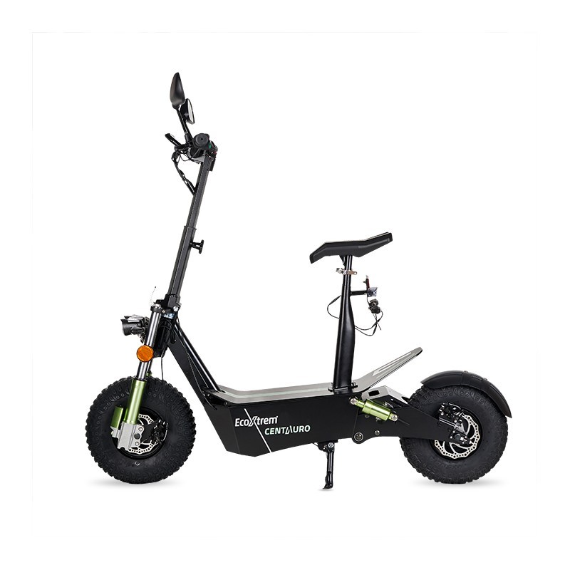 Trottinette électrique homologuée Centauro avec siège et écran LCD XXL – Coloris vert