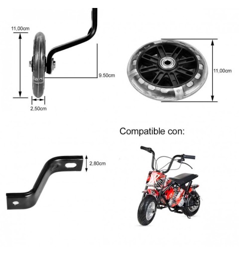 Ruedines para mini moto eléctrica infantil