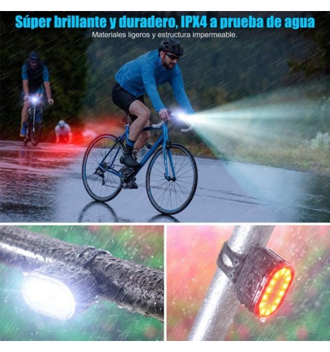 Kit d’éclairage LED pour vélo – lumière avant et arrière