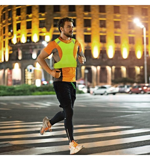 Gilet réfléchissant idéal pour la course à pied et le vélo, résistant à la transpiration, respirant et réfléchissant