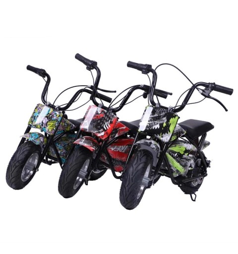Mini moto eléctrica infantil en varios colores, incluye1 par de ruedines
