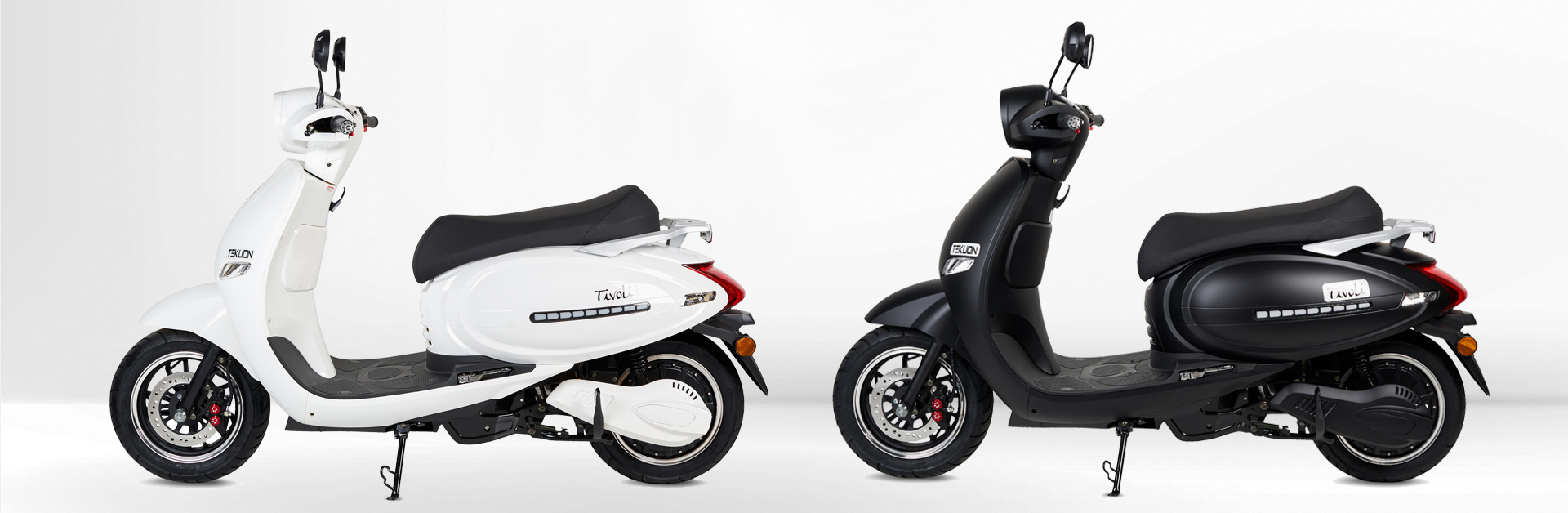 Scooter électrique matriculable 1500W Tivoli en blanc et noir