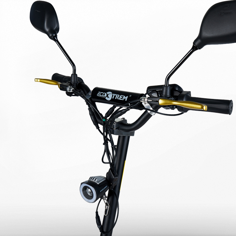 Trottinette électrique 2000W avec siège et plateforme bois Aspide rétroviseurs