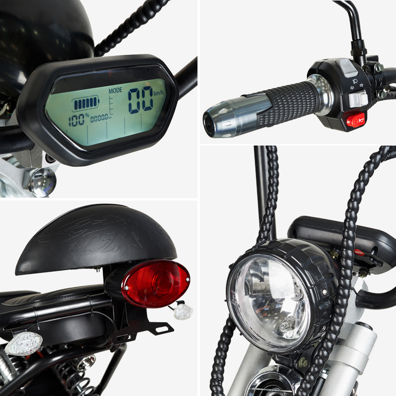 Moto électrique immatriculable 1500W Maverick II Citycoco détails