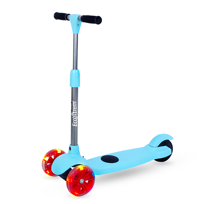 Trottinette électrique pour enfants avec lumières LED couleur verte